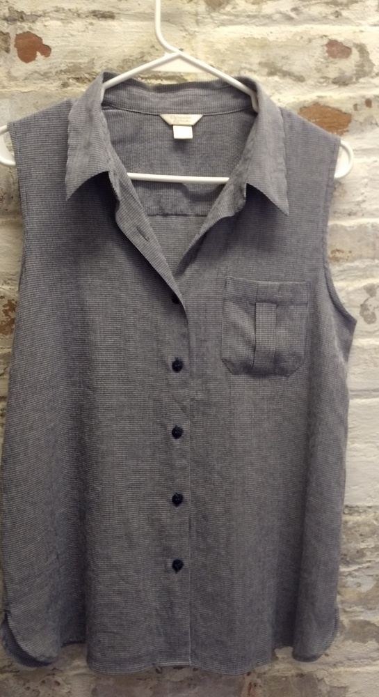 Grey Christopher & Banks Button Up Tank Blouse